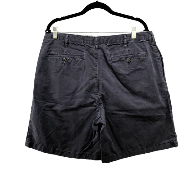 Lands' End Pleated Front Chino Shorts Mens Size 37 Navy Blue Legacy Chino Khaki - Picture 2 of 8